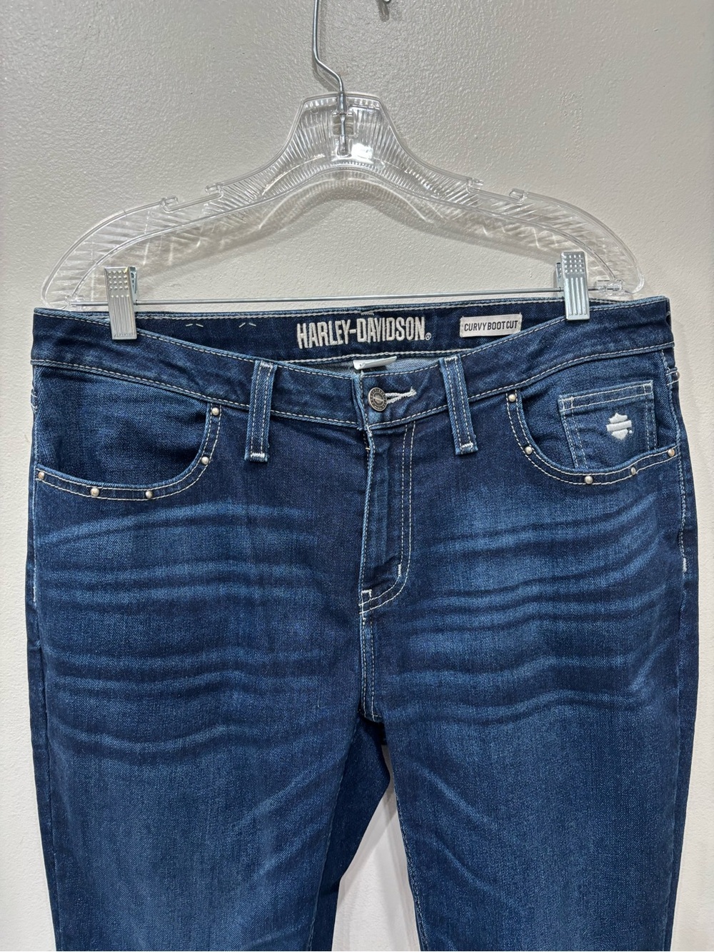 Harley Davidson Curvy Bootcut Stretch Jeans Women’s Size 32 - Picture 3 of 13